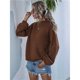 thumbnail image 5 of Suéteres de Cuello Alto para Mujer, Suéteres Casuales de Larga, Suéteres Sueltos de Punto Grueso. Marrón L, 5 of 10