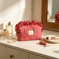 thumbnail image 4 of OCCOA Lace Floral Pen Bag Large Capacity Suitable for Outdoor Travel Handbag Makeup Bag Three-Dimensional Storage Pouch for Stationery Cosmetics, A, 4 of 6