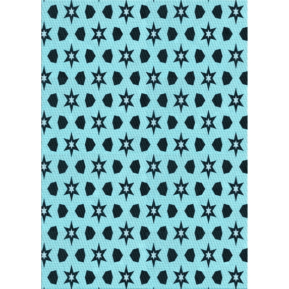 Ahgly Company Indoor Rectangle Patterned Dark Cyan Green Area Rugs, 4' x 6'