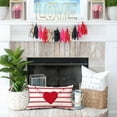 thumbnail image 5 of Valentine''s Day Pillow Covers 12x20 Inch Red Hearts Red Stripe Decor White Throw Pillow Covers Valentine''s Day Cushion Case Decoration for Sofa Couch 050B, 5 of 6