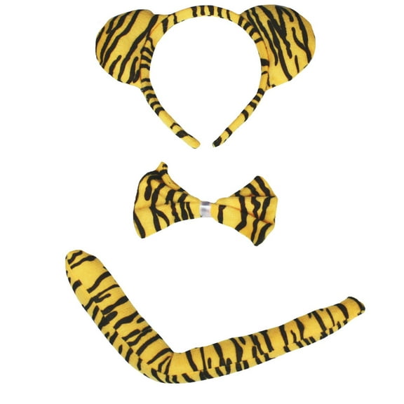 Petitebelle Tiger Headband Bowtie Tail 3pc Costume (Yellow, One Size)