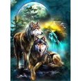 thumbnail image 1 of 30x40 Cm 5d Peinture Diamant Diy Complet, Moonlight Wolf Diamant Peinture Diy Diamond Strass Toile Point De Croix Painting Par Numro Pour Dcoratio, 1 of 5