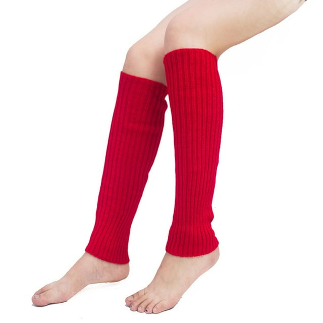 LNGOOR Women Juniors Neon Ribbed Leg Warmers For Eighty‘S Party Sports Yoga