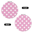 thumbnail image 2 of Uemuo Pink And White Polka Dot Print Compact Portable Pocket Makeup Mirror - Leather Cover, Elegant Travel Cosmetic Mirror for Purse, Pocket, and Handbag-Round Shape, 2 of 9