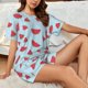 thumbnail image 4 of Fotbe Watermelon Conjunto de Pijama Estampado para Mujer, 2 Piezas, Ropa de Dormir con Camiseta de Manga Corta y Shorts Suaves-Large, 4 of 6