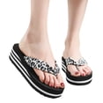 thumbnail image 3 of PEASKJP Women's Platform Wedge Thongs Casual Flip Flop Thick Strap Wedge Sandals Anti-Slip Flip Flops Thong Sandals Gray 37, 3 of 5