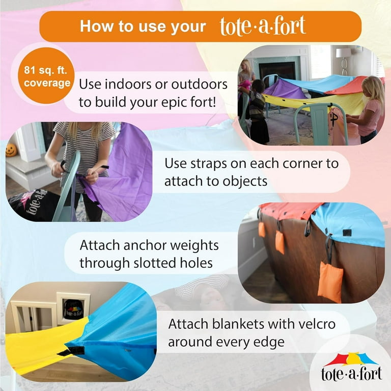 Tote A Fort Blanket Fort Kit For Kids, The Original, Kids Fort, Portable  Blanket Fort 