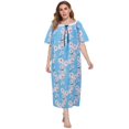 thumbnail image 4 of Women's Nightgown Cotton Sleepshirts Short Sleeve Nightshirt Loose Comfy Pajama Plus Size, 4 of 9