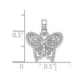 thumbnail image 2 of 14k White Gold White Butterfly Angel Wings Cut-out / High Polish Charm 16.8x15.8mm Wide Pendant Necklace for Women, 2 of 2