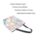 thumbnail image 3 of FORMRS Womens Canvas Tote Bag with Zipper Inner Pocket Shoulder Handbag, Elegant Marble Pattern, 3 of 7