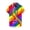 Multicolor-A, variant on Mens Hawaiian Shirt Casual Button Down Short Sleeve Rainbow Beach Shirt for Summer Holiday M Multicolor
