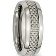 thumbnail image 4 of Titanium Polished With Grey Carbon Fiber Inlay 8mm Band (Size 15) Made In China tb389-15, 4 of 5