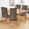 thumbnail image 6 of Leopard Print Brown Dining Chair Covers Set of 4, Stretch Kitchen Chair Slipcover Washable Removable Chair Covers Protector for Dining Room, Hotel and Ceremony, 6 of 6