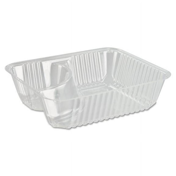 Dart DCCC56NT2 Clear Pac Small Nacho Tray 2-Compartments Container