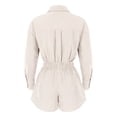 thumbnail image 6 of DHFJKG Womens 2 Piece Oversized Outfits Summer Striped Long Sleeve Button Up Shirts And Shorts Summer Matching Sets Trendy Outfit, 6 of 8