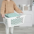 thumbnail image 3 of Sterilite Laundry Basket, 2 Bushel Plastic Hamper with Handles, White, 24 Pack, 3 of 8