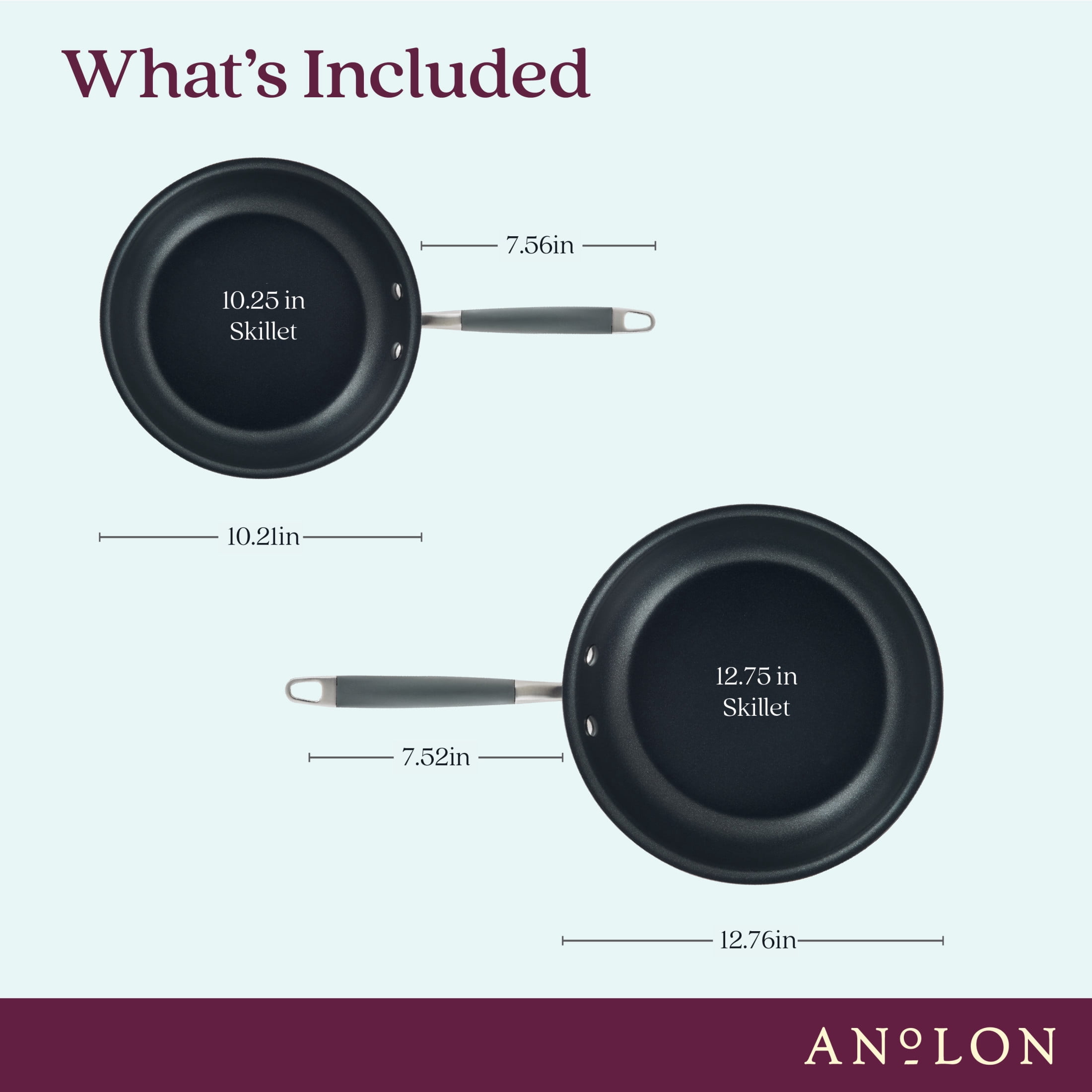 Anolon Advanced Home Nonstick 2-Piece Hard-Anodized Aluminum Frying Pan Set in Moonstone