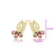 thumbnail image 2 of Aretes Hoja Flor Swarovski Flor Topacio Fuego Oro 14K Lam dorado Unitalla, 2 of 7
