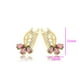thumbnail image 2 of Aretes Hoja Flor Swarovski Flor Topacio Fuego Oro 14K Lam dorado Unitalla, 2 of 7