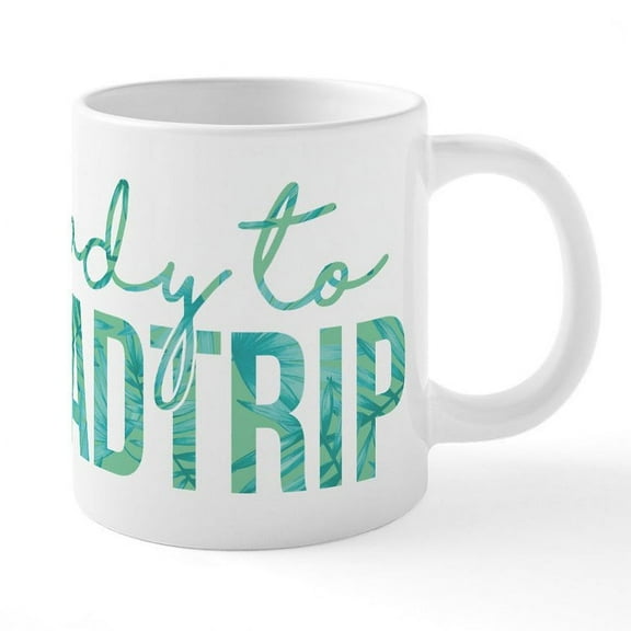 CafePress - Ready To Roadtrip Print - 20 Oz White Ceramic Mega Mug