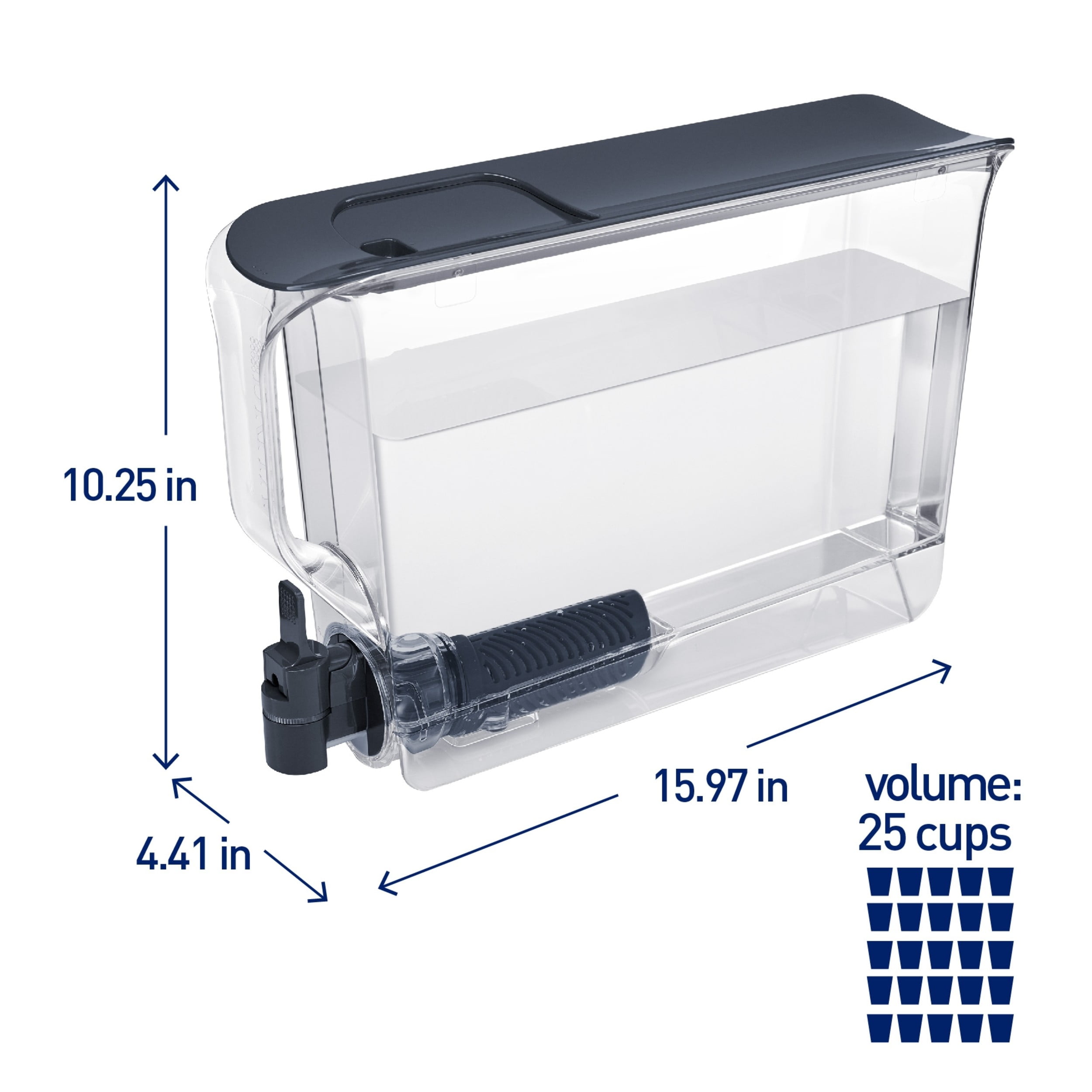 Buy Brita Extra Large Cup Filtered Water Dispenser With Stream Filter Ultraslim Dark Blue