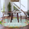 thumbnail image 5 of Happy Easter Round Rug 6ft Washable Circle Kitchen Rugs Non Slip Cute Rabbit Ears Eggs Grass Wooden Grain Large Area Rug Indoor Floor Carpet for Bedroom Living Room Home Office Dining Room Nursery, 5 of 7