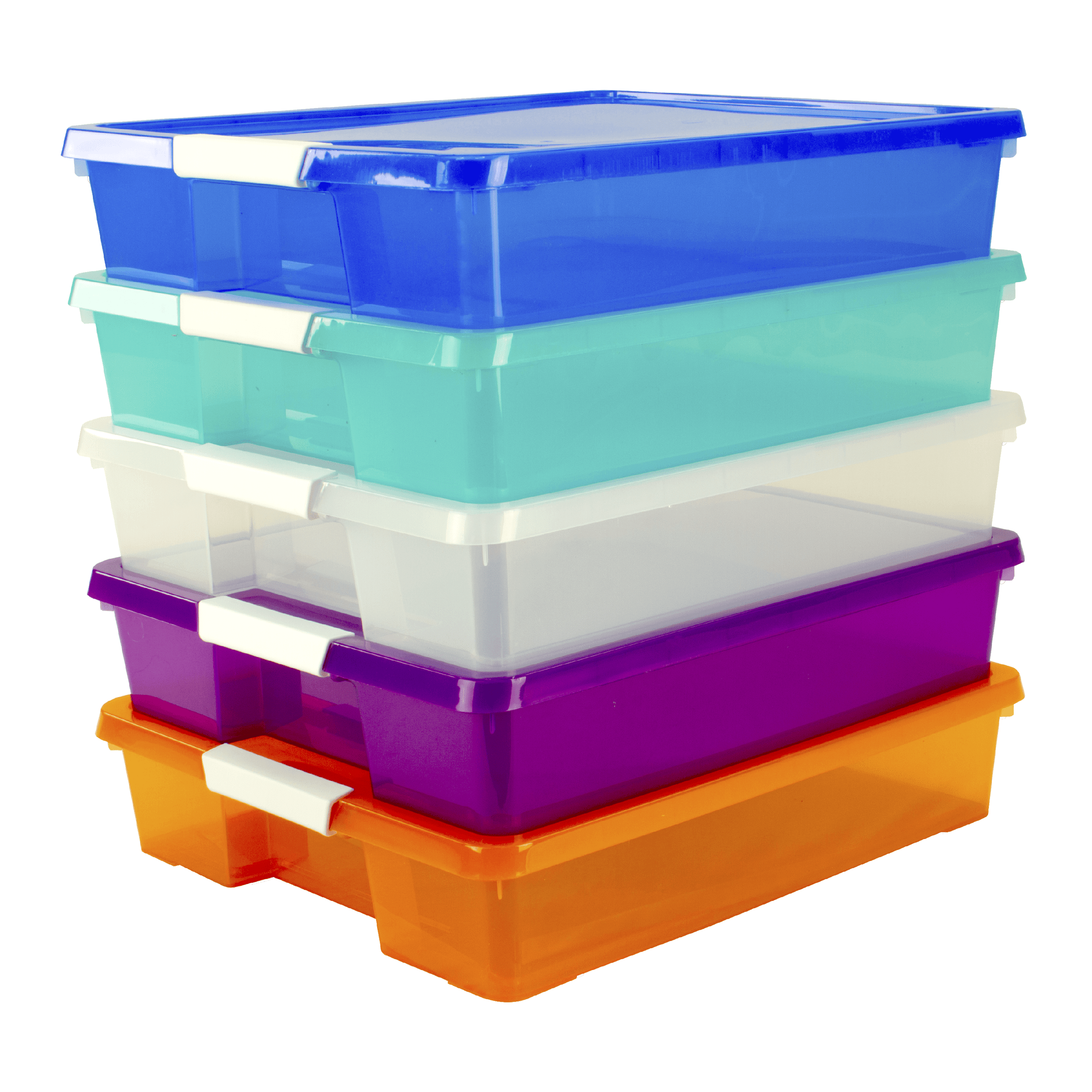Storex 12x12 Stack & Store Craft Storage Box, Multiple Colors (5 Units