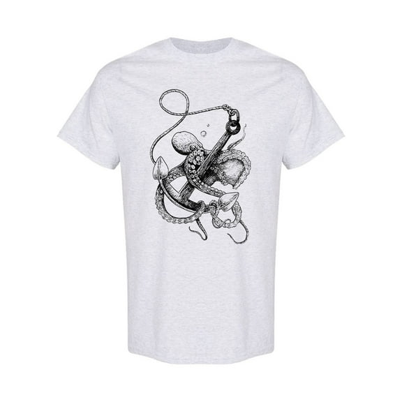 Octopus With Sea Anchor T-Shirt Men -Image by Shutterstock, Male x-Large