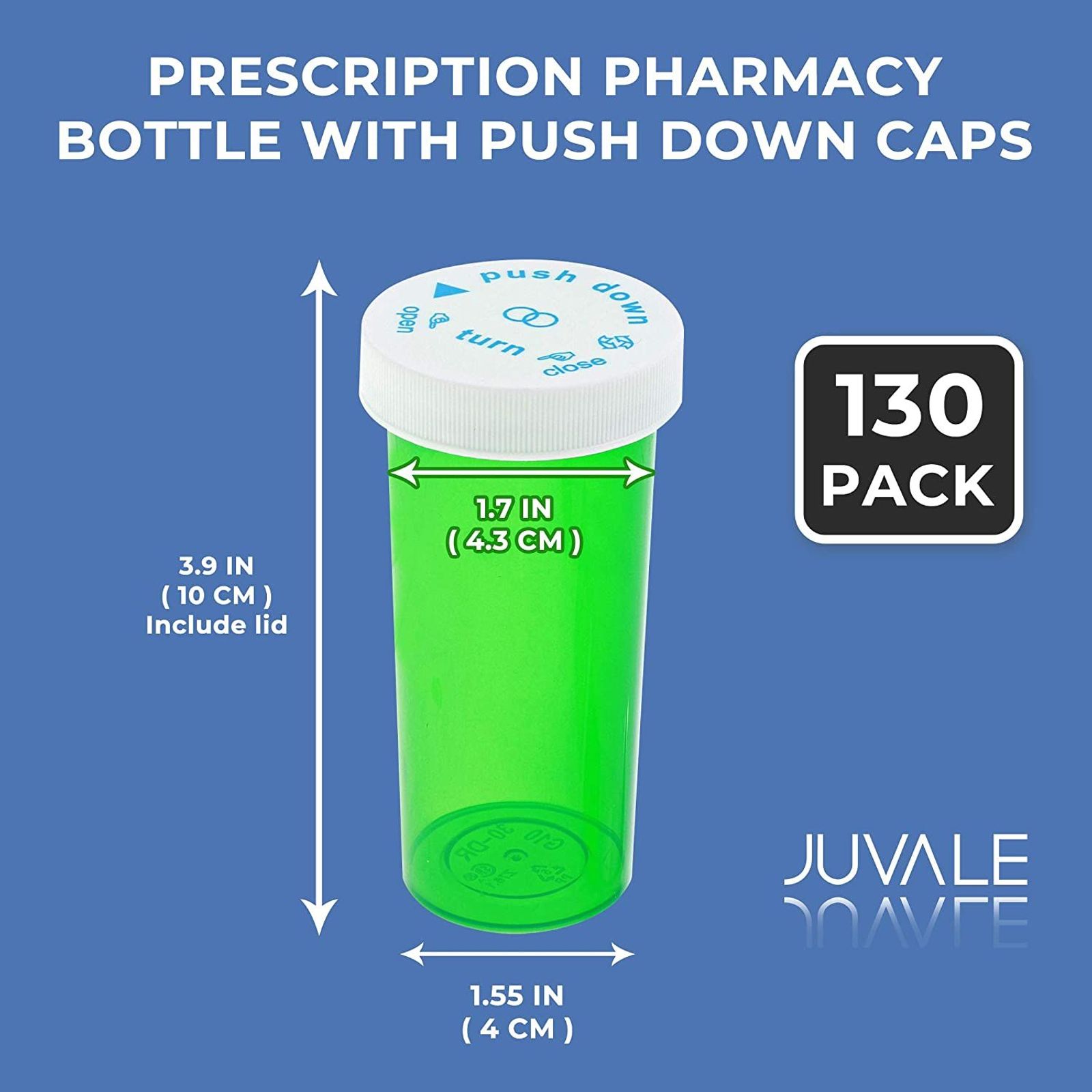 Buy 130 Packs Plastic Medicine Pill Bottles with Child Resistant Caps Lids, Empty Pill Holders