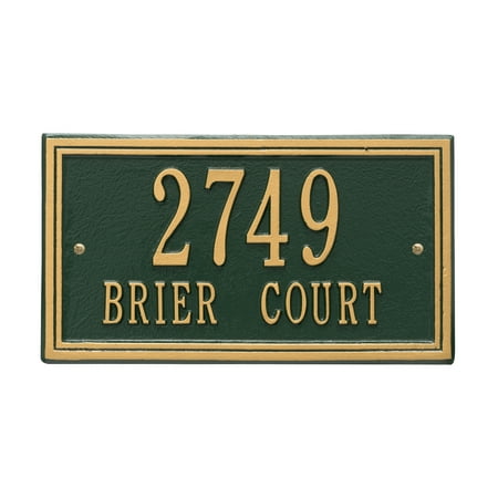 Personalized Whitehall Products Double Line 2-Line Standard Wall Plaque in Green/Gold