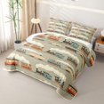 thumbnail image 3 of Castle Fairy Cartoon Retro Steam Train Bed Spread Queen,Soft Cloud Locomotive Queen Coverlet Set for Bedroom,Warm Gray, 3 of 7