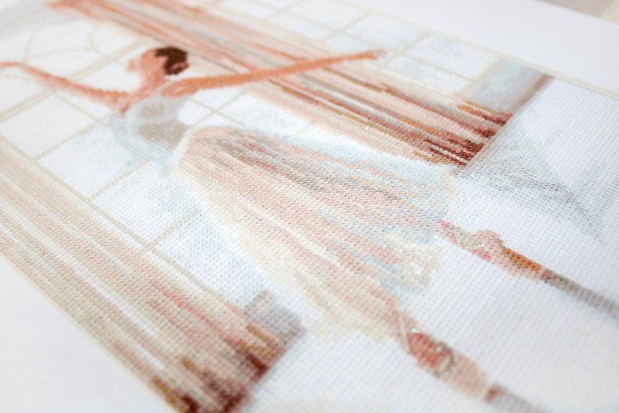 Counted Cross Stitch Kit Ballerina Leti906 By LetiStitch Needlework Girl White Canvas Cotton