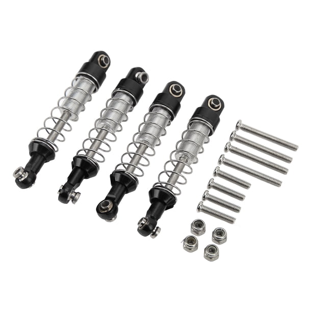 2 pares de amortiguadores de aleación de aluminio de 60 mm piezas de modificación de coche RC para modelos WPL C14 C24 MN D90 99S negro