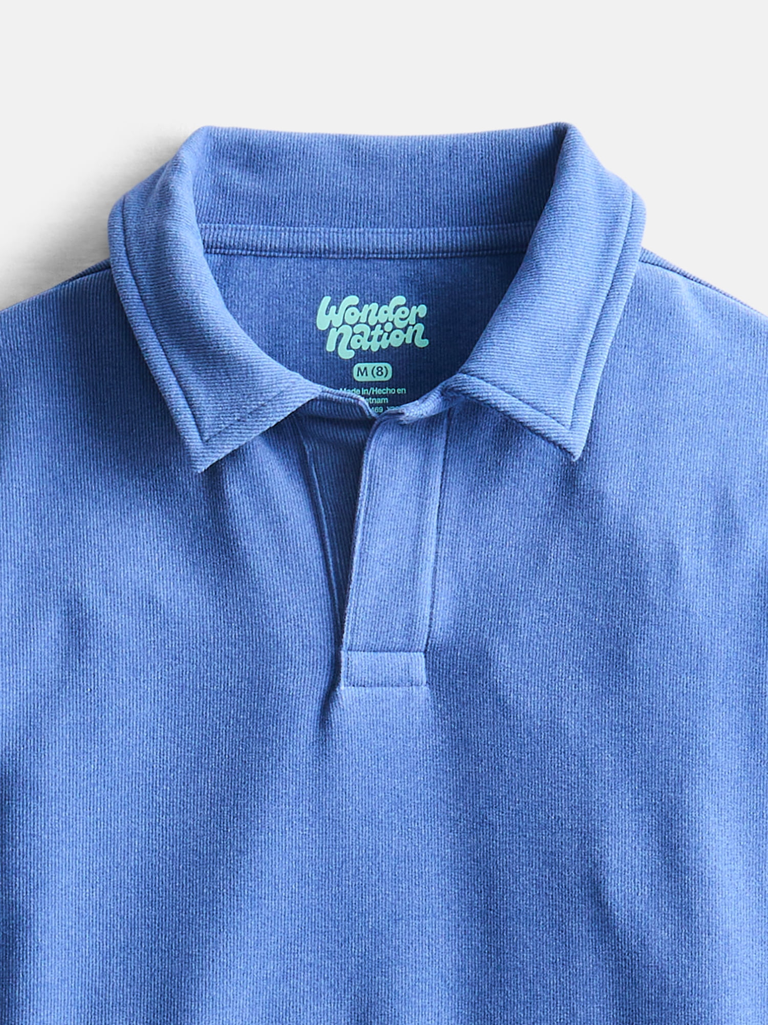Wonder Nation Boys Cozy Polo Shirt with Long Sleeves, Sizes XS-XXL and Husky