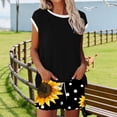 thumbnail image 3 of Uootdi 2 Piece Outfits for Women Sunflower Polka Dot Print Top and Shorts Set Casual Loose Fit Lightweight Soft Comfy Summer Sets Gift, 3 of 6