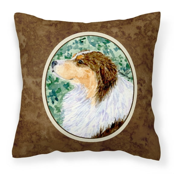 Carolines Treasures SS8738PW1414 Australian Shepherd Fabric Decorative Pillow, 14Hx14W, multicolor