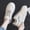 Grey, variant on Women' Korean-Style Wheat Sneakers - Soft Flat-sole Lace-Up Low-Top Wheat Stalk Shoes Suitable for Students,, Gym & Casual Attire - Comfortable Soft Sole & Cushioning,Women Shoes