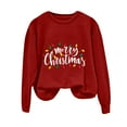 thumbnail image 4 of TTUHYWXI Women's Merry Christmas Oversized Pullover Sweatshirt With Lights - Holiday Xmas Sweater Top (Red, XXL), 4 of 6