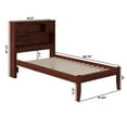 thumbnail image 6 of AFI Newport Twin XL Solid Wood Platform Bed with Storage Headboard, Walnut, 6 of 7