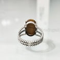 thumbnail image 7 of Natural Tiger Eye Ring, Tiger Eye Gemstone Ring, Birthstone, 3 Twisted Bohemian Band, 925 Sterling Silver, Womens Ring, Christmas, Thanksgiving, Handmade, Statement Jewelry, Natural Gemstone Ring, 7 of 7