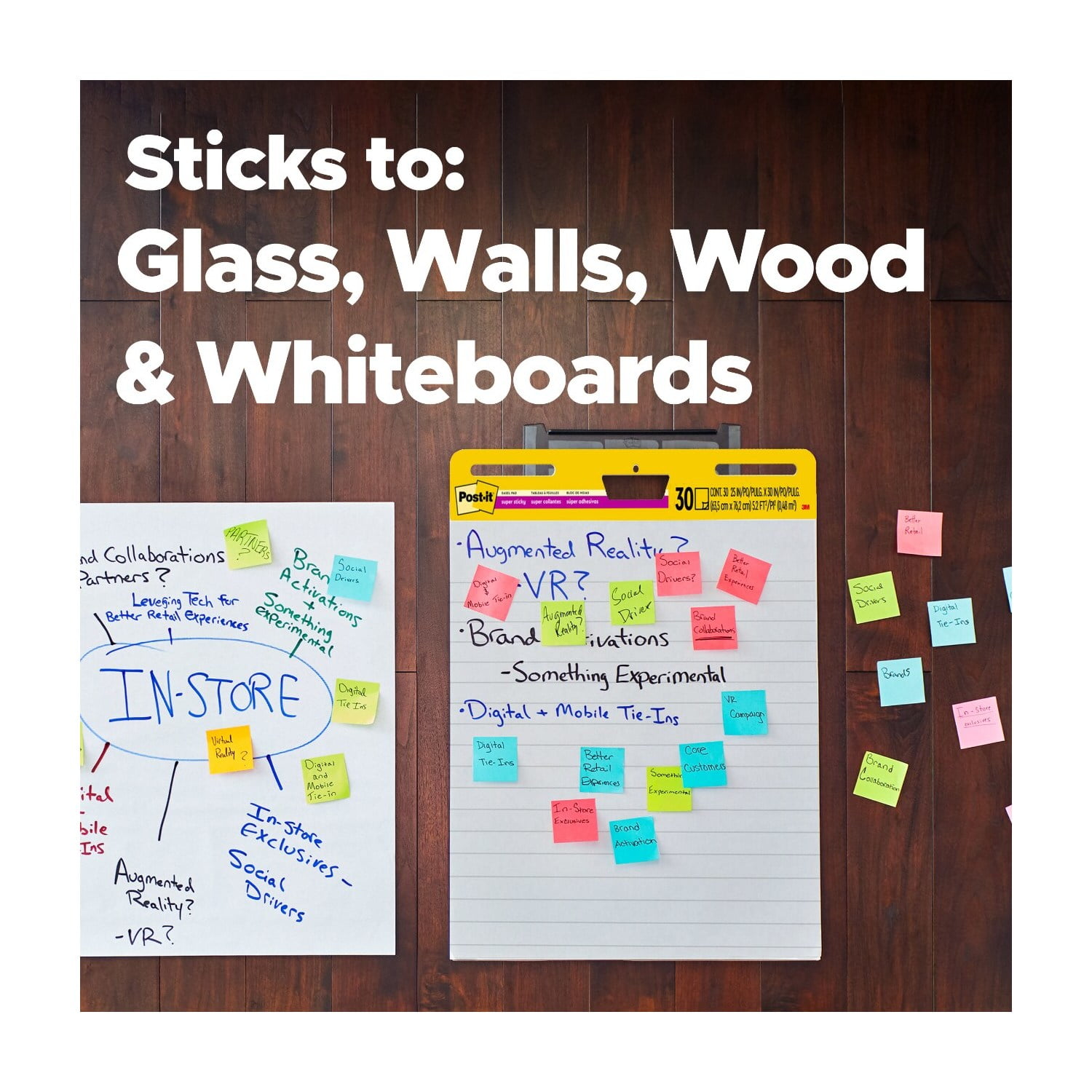 Post-it Super Sticky Easel Pads with Lines, White, 25 in. x 30 in., 2 Pads