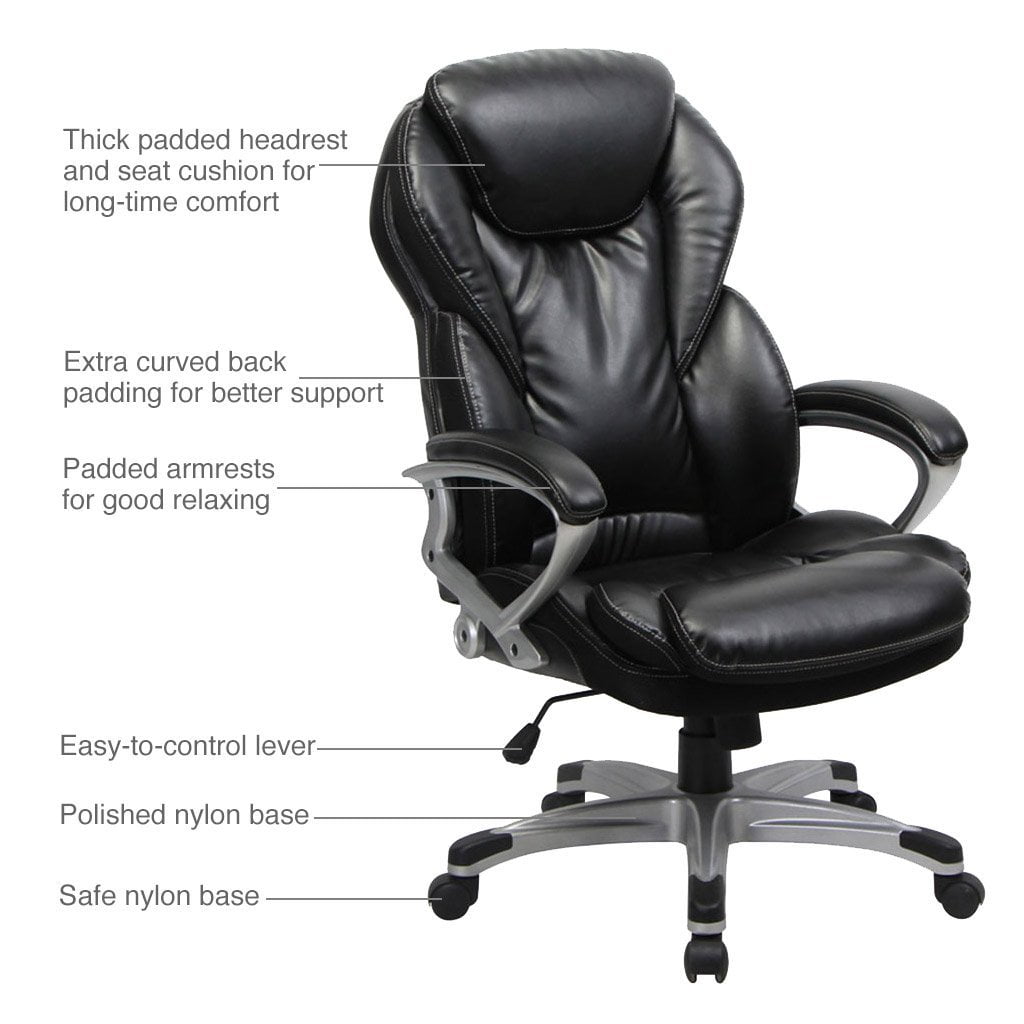 Viva Office Thick Padded High Back Bonded Leather Executive Chair Viva Office Thick Padded High Back Bonded Leather Executive Chair With Casters Com
