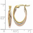 thumbnail image 4 of Gold 14K Tri-Color Polished Oval Hoop Earrings - 22mm, 4 of 6