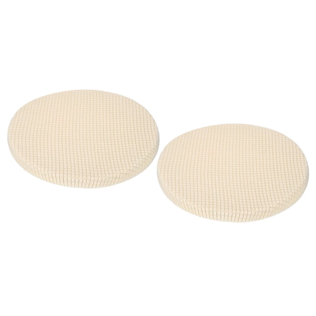 Uxcell 2 Pzs Fundas Redondas para Taburetes Diámetro 11"-14" Cojines Antideslizantes para Sillas Fundas para Taburetes Amarillo
