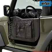EAG Pocket Tubular Door Black Textured with Cargo Cover Fit for 07-18 Wrangler JK 2 Door Only