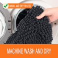 thumbnail image 3 of Bathroom Rugs, Soft Chenille Bath Mat, Super Absorbent Water Bath Rugs, Striped Pattern Bath Mats for Bathroom Non Slip, Machine Washable, Bath Mats for Indoor and Bathroom Floor, 32"x20" Deep Grey, 3 of 6