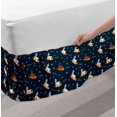 thumbnail image 2 of Children Bed Skirt, Funny Rabbits Traveling to Space Stars on Carrot Dream Fairytale, Elastic Bedskirt Dust Ruffle Wrap Around for Bedding Decor, 4 Sizes, Petrol Blue Orange, by Ambesonne, 2 of 2