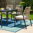 thumbnail image 2 of MF Studio 7-Piece Patio Dining Set with Cushioned Rattan Chairs and Rectangular Table for 6-Person, Black and Beige, 2 of 16
