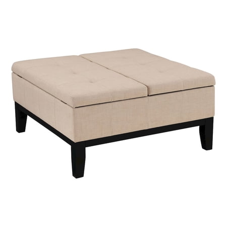 ENITIAL STAR Fernee Transitional Fabric Storage Ottoman in Beige