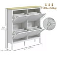 thumbnail image 3 of HOMCOM Narrow Shoe Cabinet with 4 Flip Drawers for 20 Pairs of Shoes, White, 3 of 10